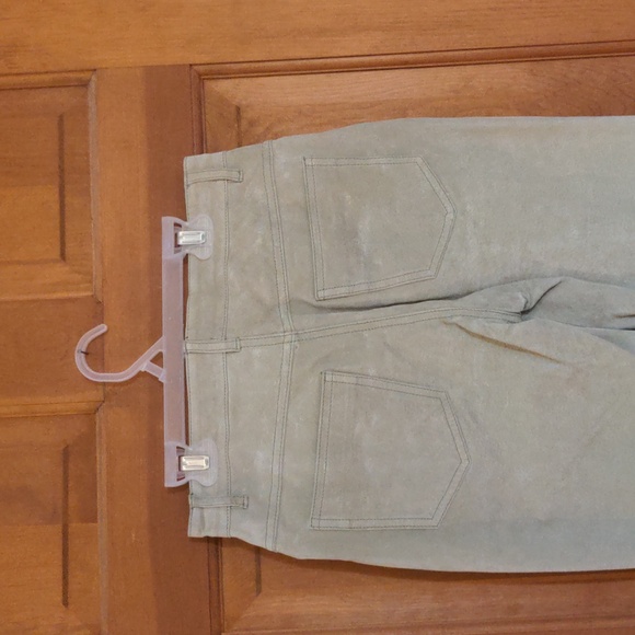 Vintage JouJou Skins Genuine Suede Pistachio Green Straight Leg Pants Size 5/6 - Picture 10 of 15